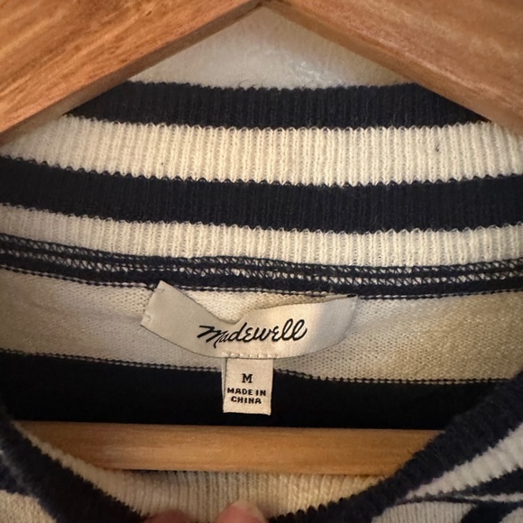 Madewell - Relaxed Mockneck Sweater in Stripe - Medium - Picture 3 of 4